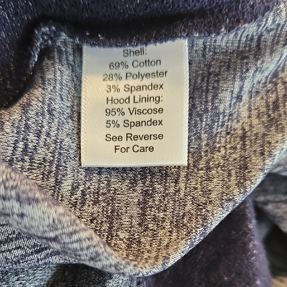 Vera Bradley Blue Lace-Up Hoodie Floral Hood Lining Size M - Picture 10 of 10